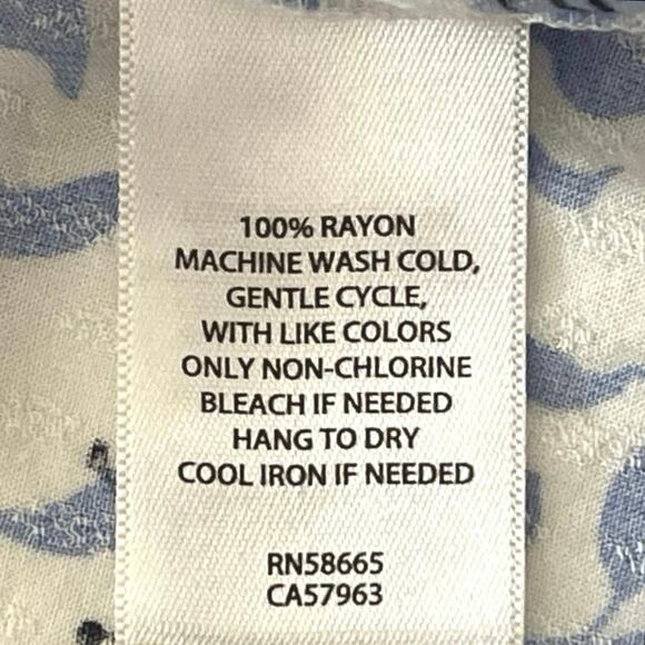 Caslon Floral Split Neck Blouse Womens Size 2X Drop Tail Hem Work Feminine Boho - Picture 12 of 13